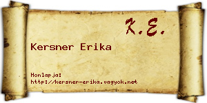 Kersner Erika névjegykártya